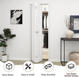 24 in.x 80 in. Bifold Barn Door, 1 Panel Shaker Style White Primed Bifold Closet Door, Hollow Core I