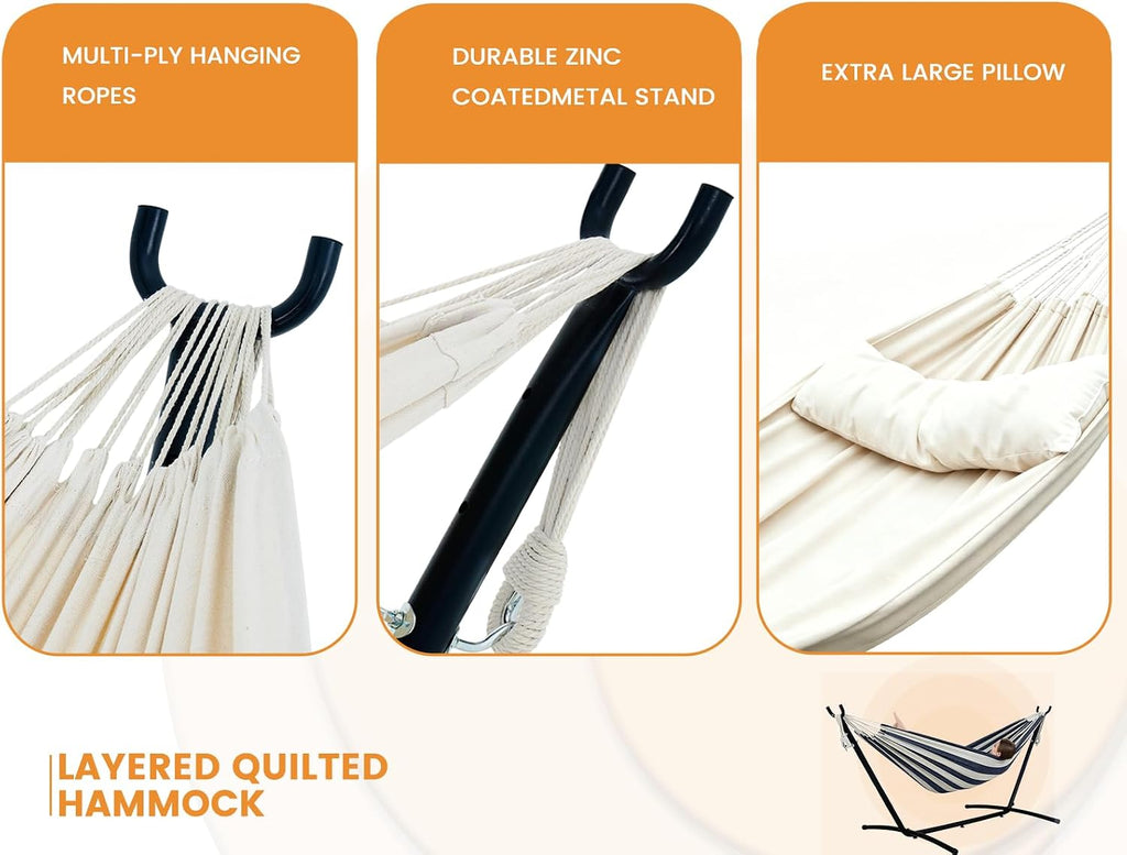 Daze Portable Hammock with Stand, Free Standing Hammocks for Indoor Outdoor Patio Yard, Has a Carrying Bag and