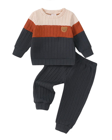 Boy Clothes Toddler Knit Sweatshirt & Pants Outfit Sets