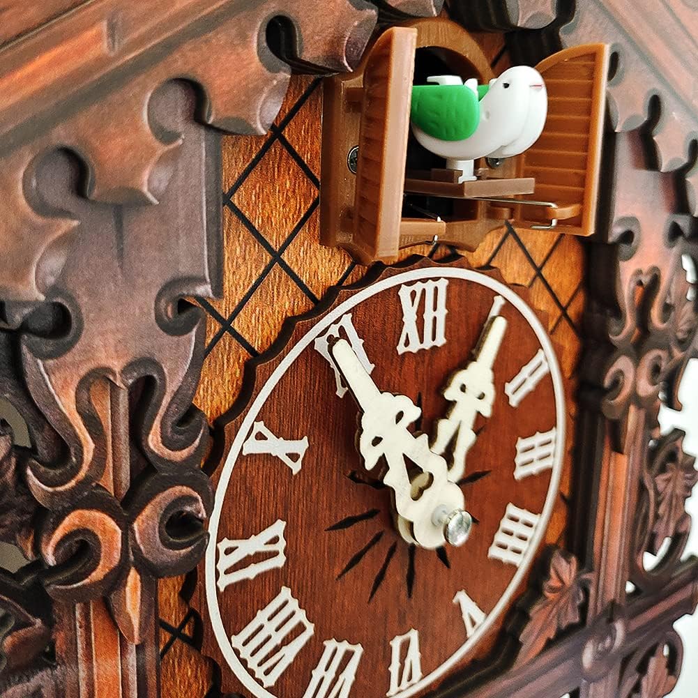 JoonieHouse Traditional Black Forest Cuckoo Clock, Newly Wood Coo Coo Clock Decorative Wall Clock with Pendulum and Chiming Function -...