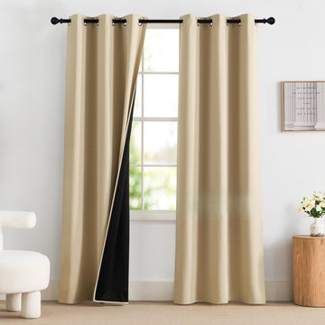 Biscotti Beige 100% Blackout Curtains 84 Inches Long