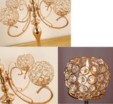 Gold Centerpiece for Table, 25.6in Candle Holder for Table Centerpieces, 5Arms Tall Crystal Candelabra Candle Holder