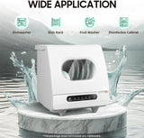 Portable Countertop Dishwasher, Mini Dishwasher Table Top Dishwasher w/5L Built-in Water Tank, 5 Washing Programs