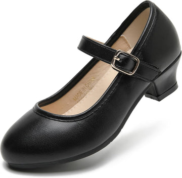 Girls Low Heel Dress Shoes Mary Jane Flower Girls Character Shoes