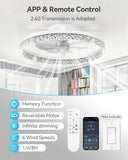 Ceiling Fans with Lights and Remote, 20'' Low Profile Ceiling Fans, 3000-6000K Dimmable Modern Flush Mount LED Fan Light, Fandelier Ceiling Fan for Bedroom, Kitchen, Living Room, White A101-B0DP27M8RT