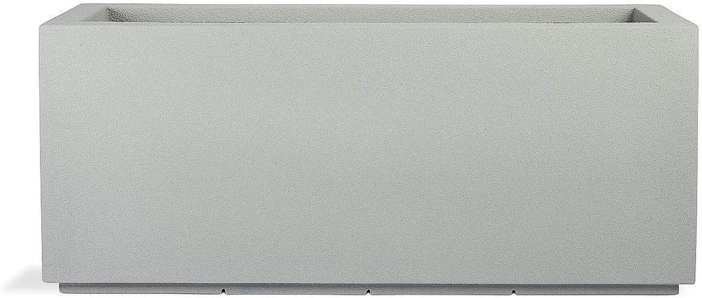 Milan Modern Outdoor/Indoor Rectangular Trough Planter - 46" x 17" x 19" H - Lightweight Weather Resistant Stone-Look