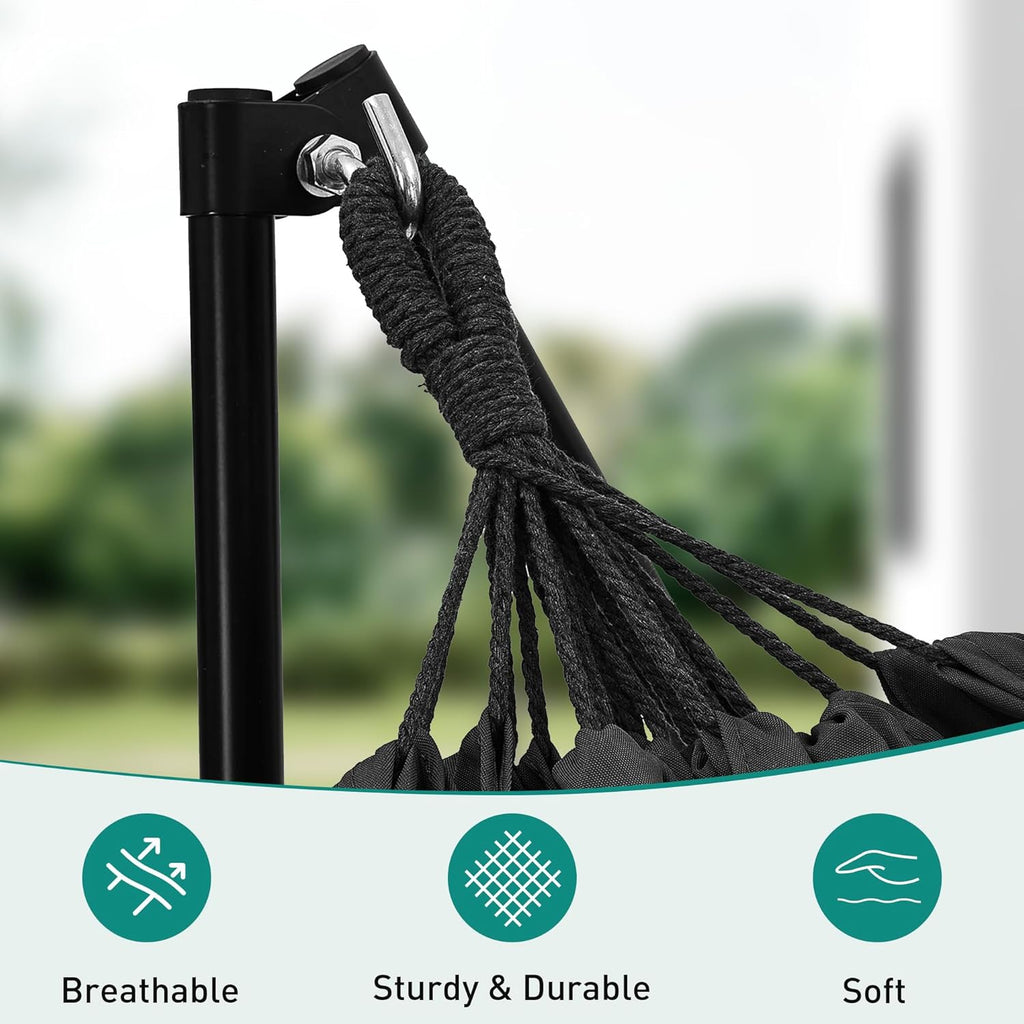 With Foldable Stand, 2 in 1 Hammock and Swinging Chair with Carrying Bag, Portable Camping Chair Suitable for