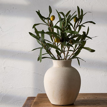 Ceramic Decorative Flower Vase | 6 Inch Pottery Rustic Farmhouse Boho Vase