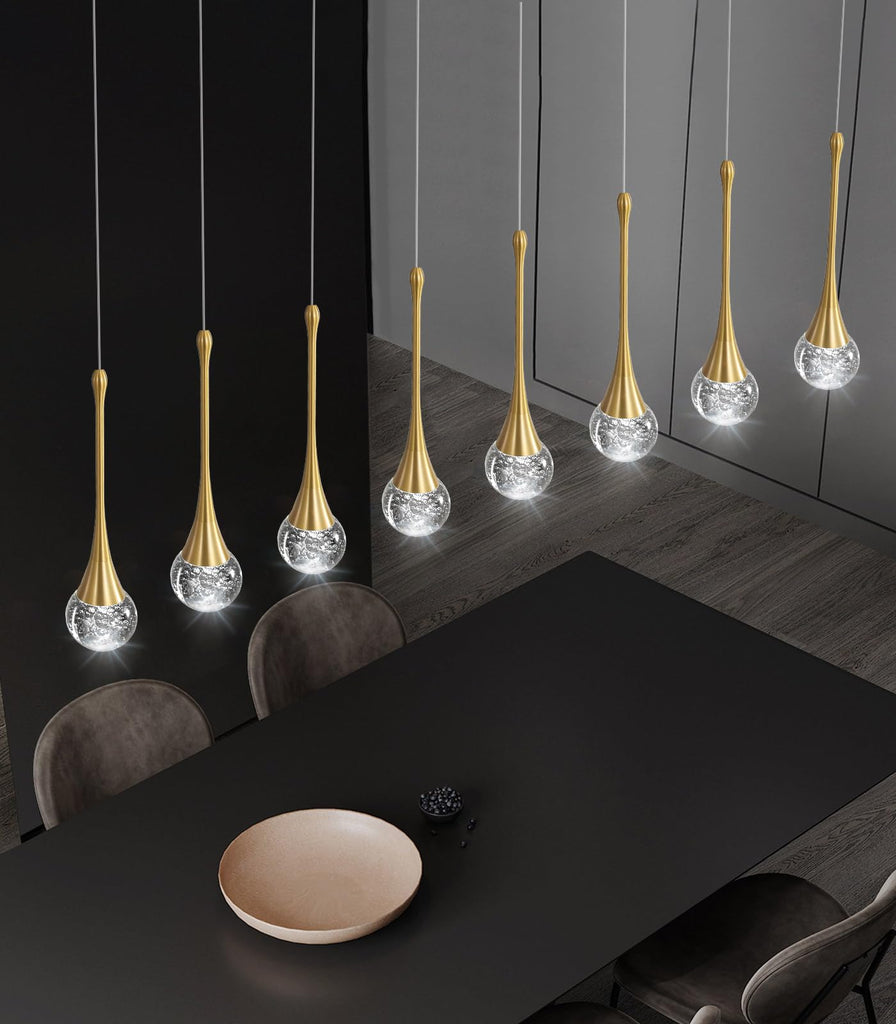 8 Light Modern Glam Crystal Rectangular Chandelier for High Ceiling LED Dimmable Ceiling Pendant Light Kitchen Island