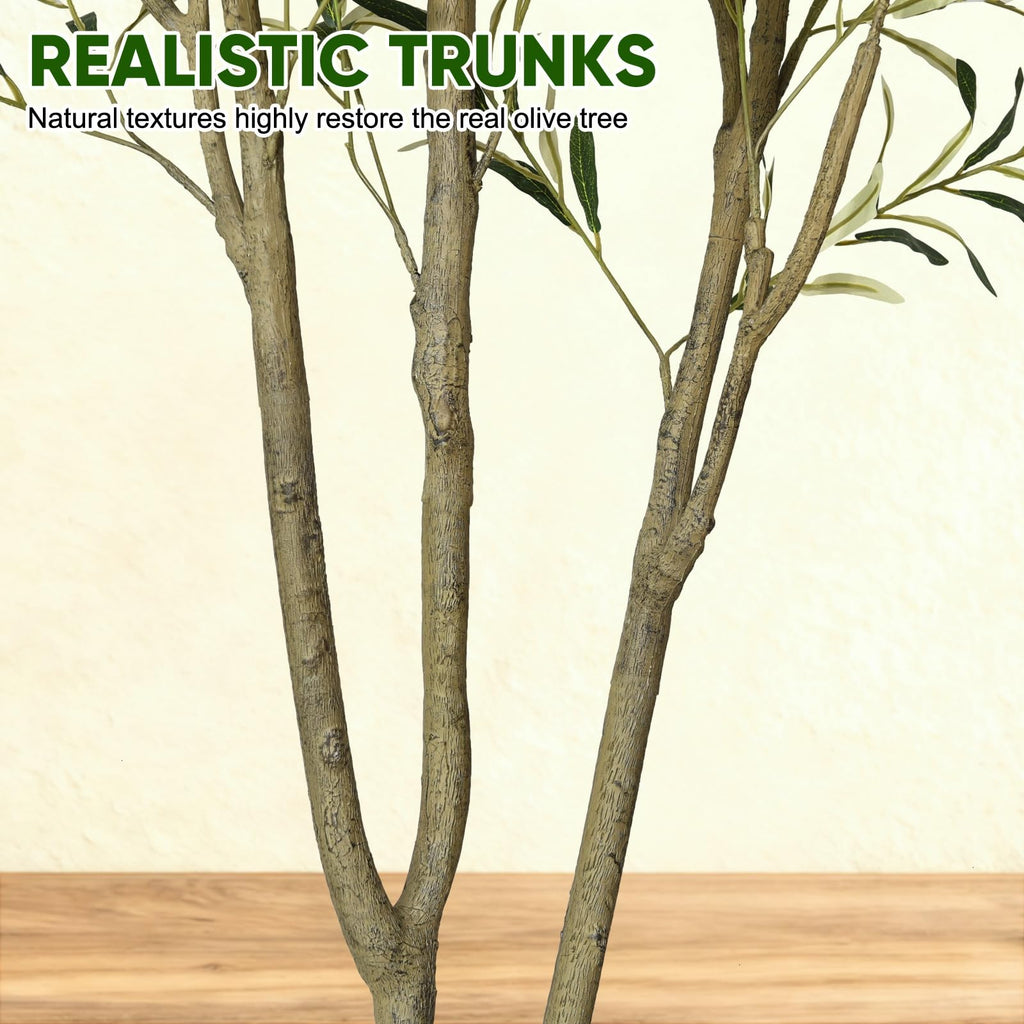 Faux Olive Tree 7FT Tall Olive Trees Artificial Indoor with Planter