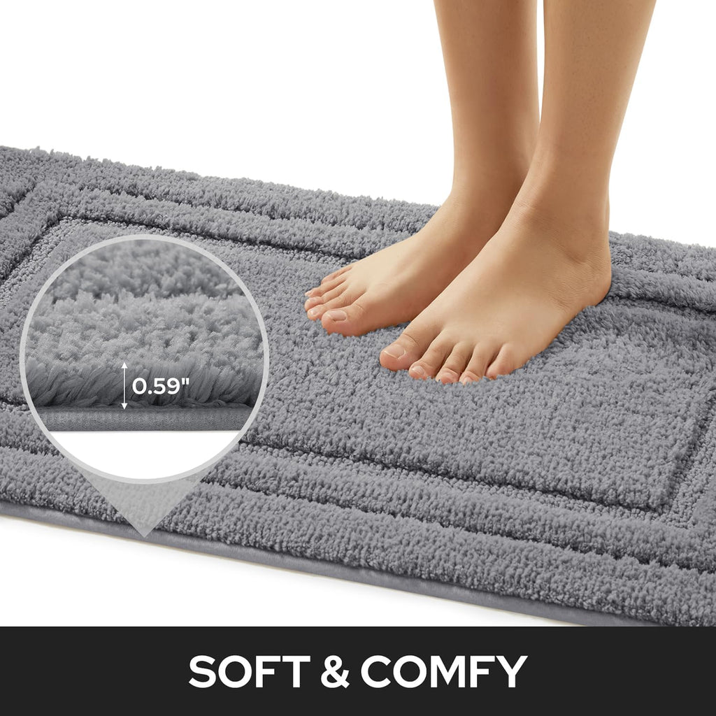Bathroom Rugs Sets 2 Piece, Super Soft and Absorbent Non Slip Microfiber Machine Washable Bath Mat Set (20" x 32" +