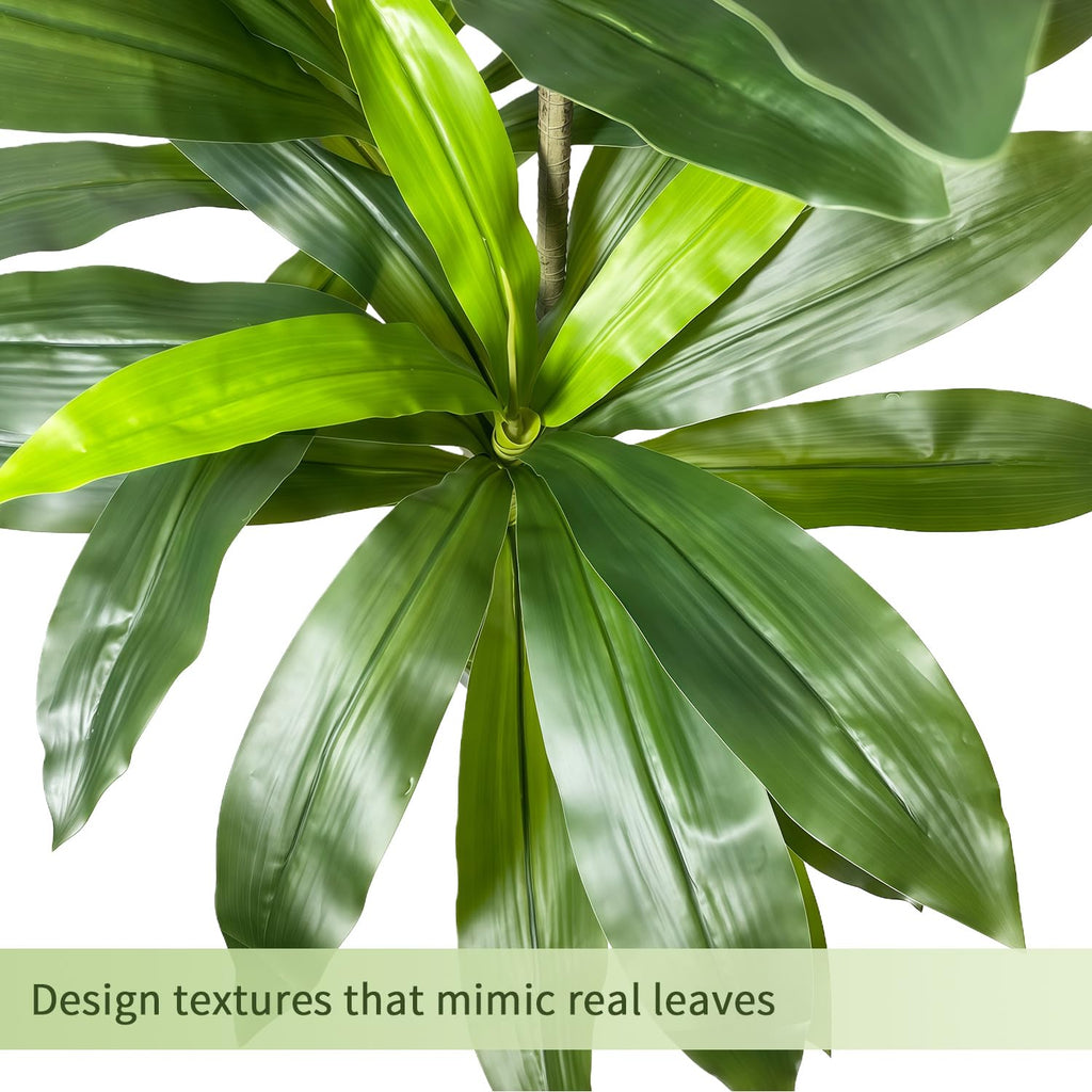 4FT (48 Inch) Faux Dracaena Tree with Black Pot:Tall Artificial Floor Plant