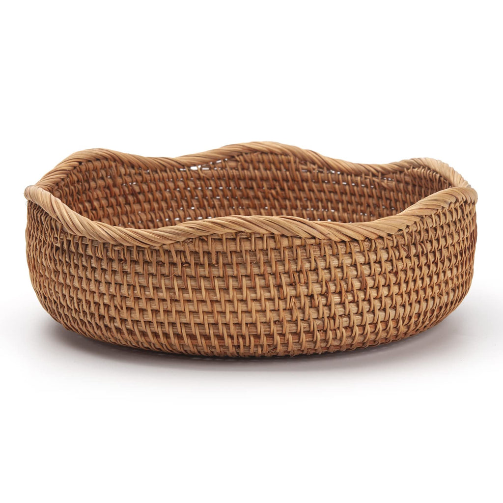 Bread Baskets Round Woven Fruit Bowls Key Holders Stackable for Storage, Snack, Fruit, Vegetable Natural Set of 3