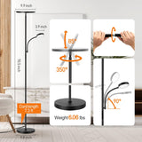 LED Floor Lamp, 27W/2400LM Modern Torchiere Lamp & 7W/ 400LM Reading Lamp