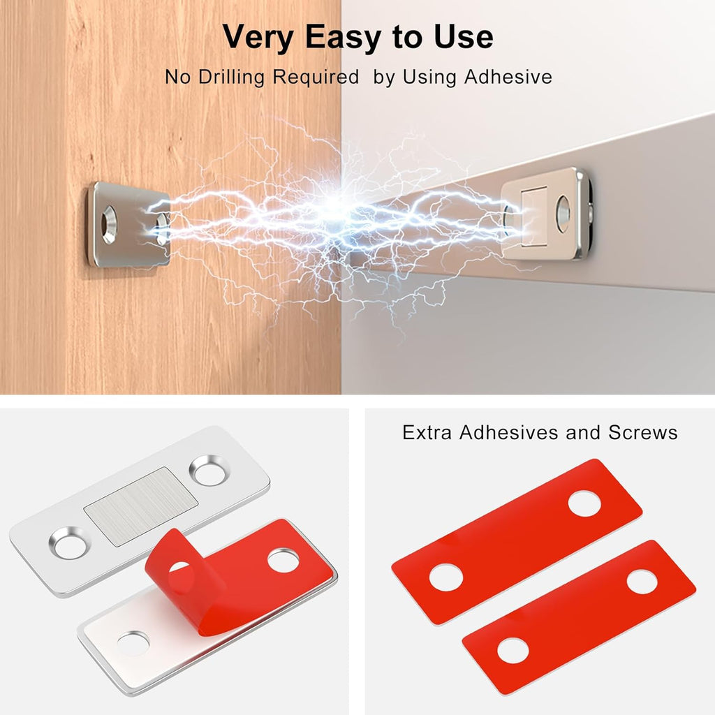 Drawer Magnets 12 Pack Ultra Thin Cabinet Door Magnet Stainless Steel Magnetic Cabinet Latches Hardware Cabinet Magnets