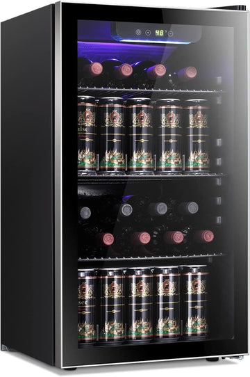 26 Bottle 130 Can Wine Cooler/Cabinet Beverage Refrigerator Mini Wine Cellar Bee