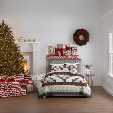 Patchwork Quilt Bedding Set 100% Cotton Farmhouse Coverlet Bedspread Soft Lightweight Comforter with
