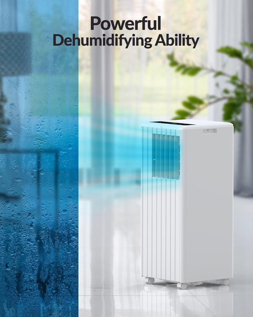 8000 BTU Portable Air Conditioner - 3 in-1 Cooling, Dehumidifier & Fan with Quiet Operation, Sleep Mode