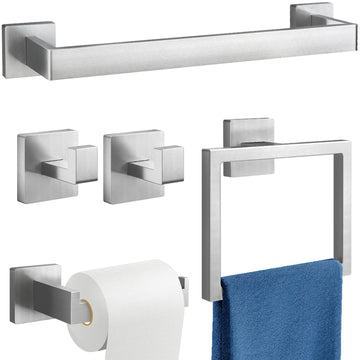 16Inch Bathroom Accessory Set Wall Mounted, Brushed Nickel 5-Pieces