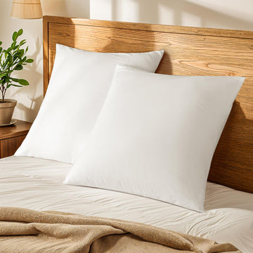 100% French Linen Euro Shams 26"x26" Pack of 2, Soft Breathable Pillow Covers, Decorative Square Throw Pillow Covers