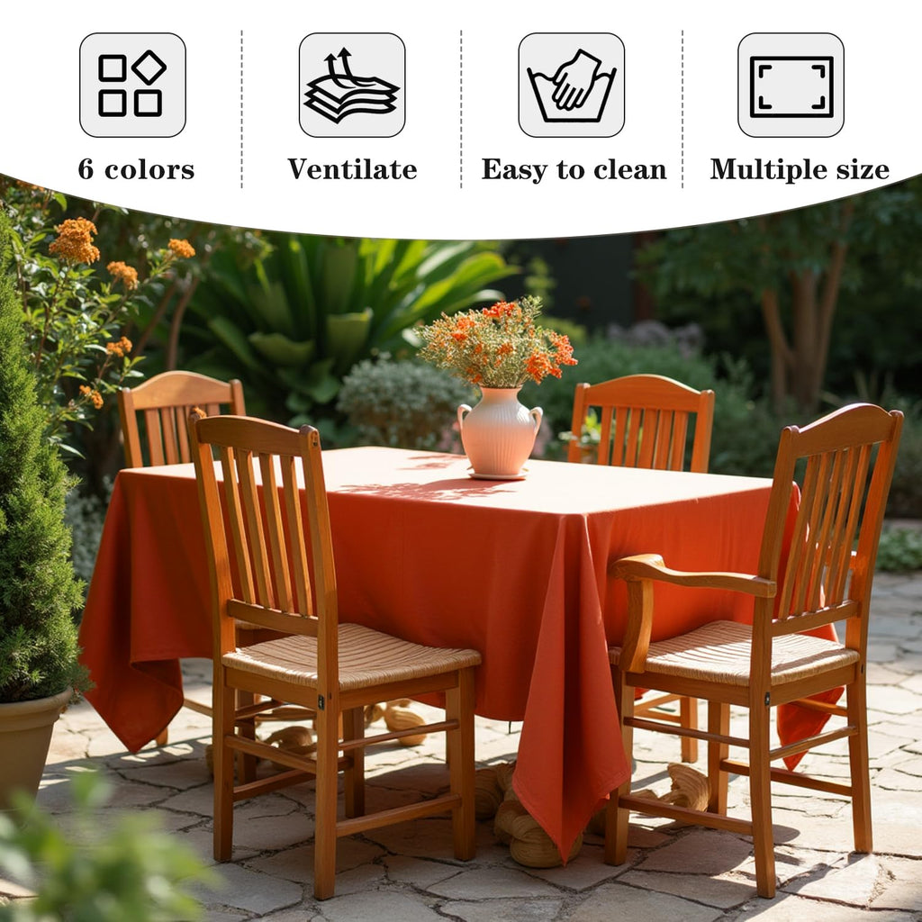 6 Pack Rust Tablecloths 70x120 Inch for 6-8 Ft Rectangle Tables