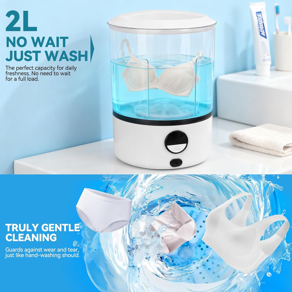 Portable Mini Washing Machine for Underwear & Baby Clothes, Compact, Lightweight Washer for Small Laundry, Apartments