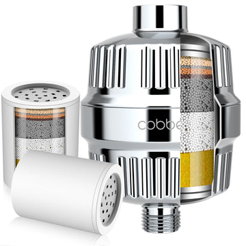 20 Stage Shower Head Filter with for Hard Water, High Output Water Filter with 2 Replaceable Cartridges