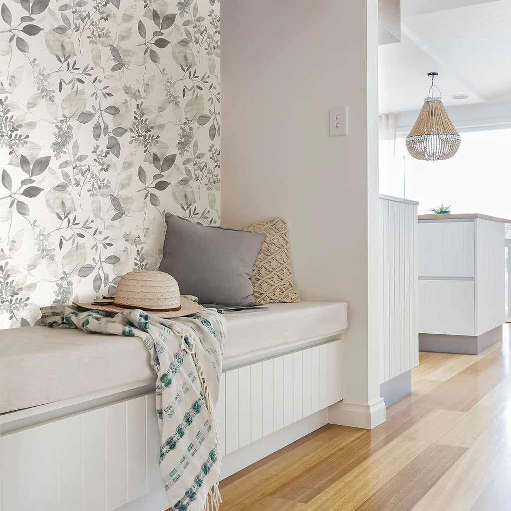 By WallPops NUS3144 Breezy Peel & Stick Wallpaper, Grey
