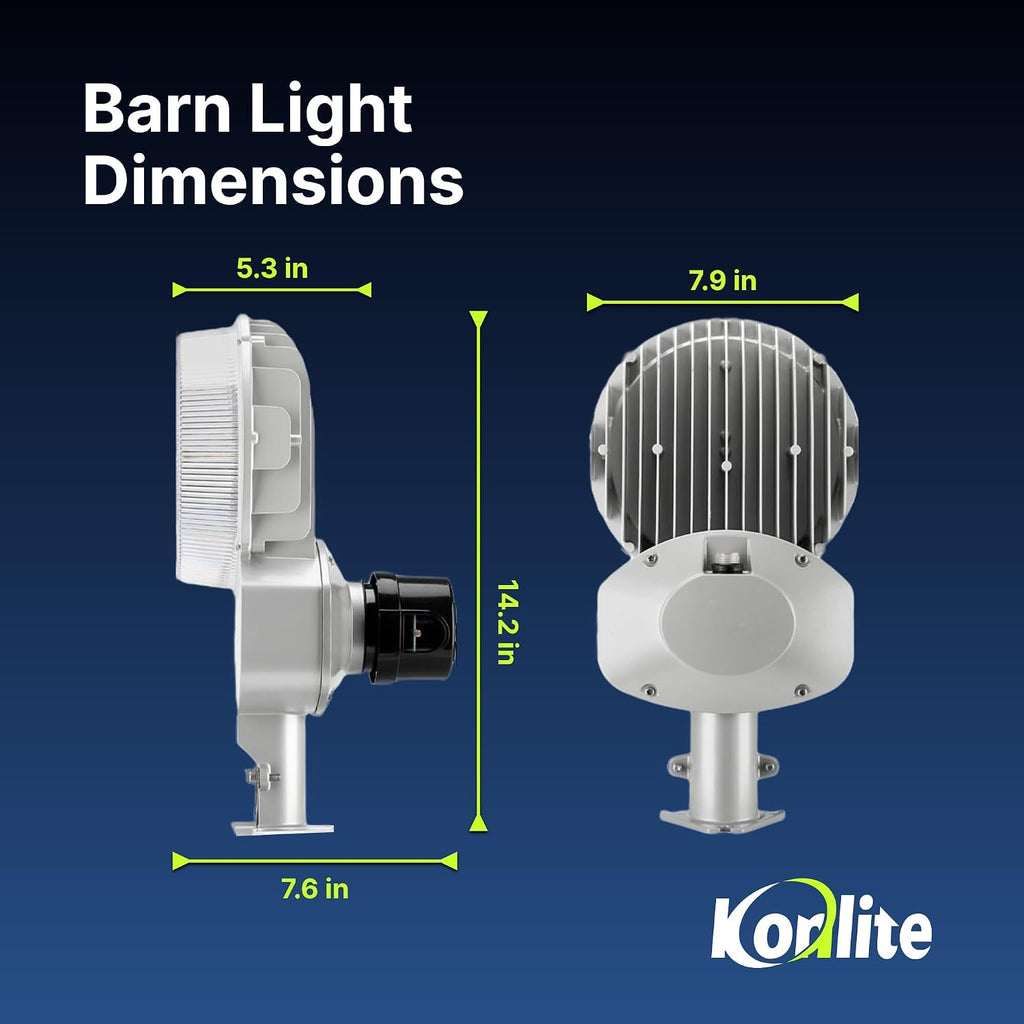 80W LED Dusk to Dawn Outdoor Light - Adjustable Wattage (80/64/48/32W) & 3 Color Temperatures (3000K/4000K/5000K)