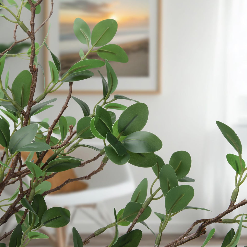 6pcs 37.4inch Greenery Stems Artificial Branches for Vases Olive, Spring Green Long Stem Fake Plants Indoor Branches