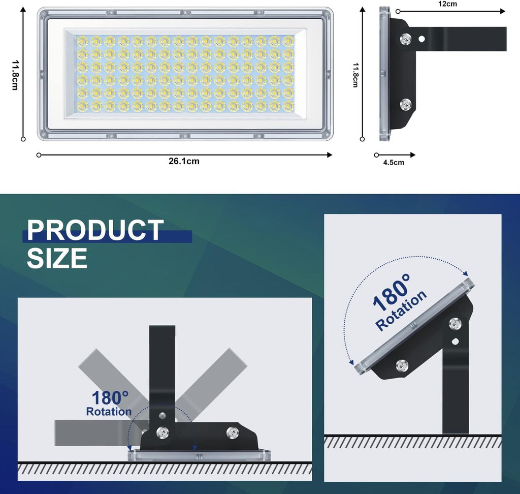 400W LED Flood Light 1 Pack, 40000LM 7000K Super Bright Stadium Lights Outdoor LED, IP67 Waterproof Stadium Flood