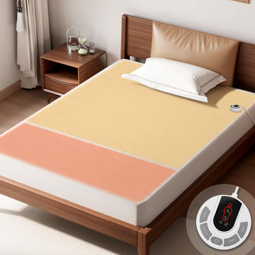 Heated Mattress Pad Twin Size-Heated Pad for Bed Warmer(Bleach)