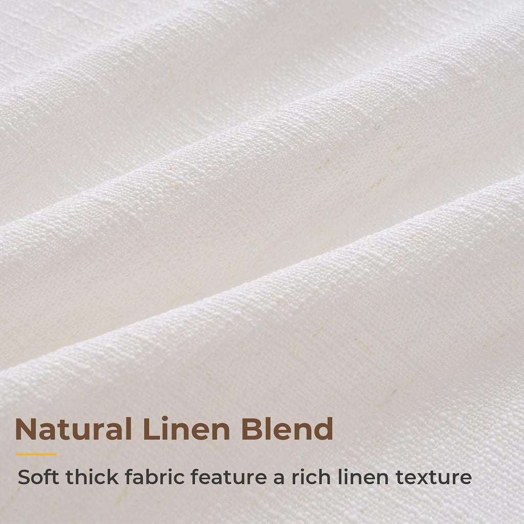 Memory Trained Pinch Pleated Curtains, Linen Curtains, 2 Panel Set Pinch Pleated Drapes with Hooks