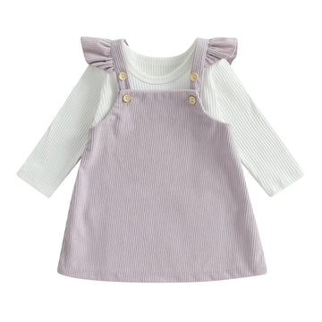 Baby Girl 2 Piece Outfits Corduroy Skirt + Ribbed Knit Long Sleeves Top 3 6 12 Clothes Fall Winter Suits