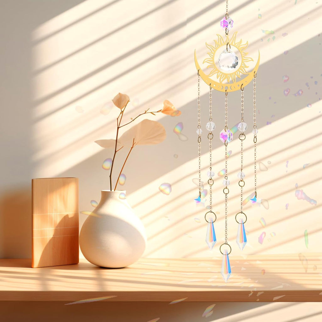 Crystal Suncatcher, Suncatchers for Windows Hanging Indoor Outdoor - Prism Rainbow Maker Home Garden Decor for Thanks