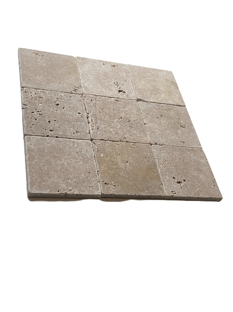 Noce 4x4 Tumbled Travertine Tile Floor Backsplash 9 Piece Pack