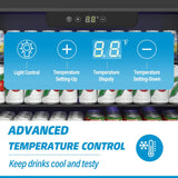 24 inch Beverage Refrigerator Cooler, 5.3 Cubic/166 Can Large Fridge with Glass 