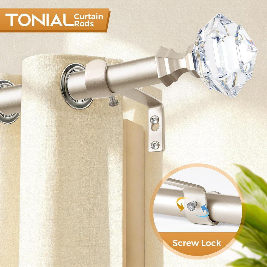 Curtain Rods for Windows, Telescoping Splicing 3/4 Single Rods