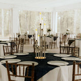 Candelabra Gold Centerpiece 5 Arms Taper Candle Holder Gold Centerpiece with Acrylic Tubes for Table Decoration