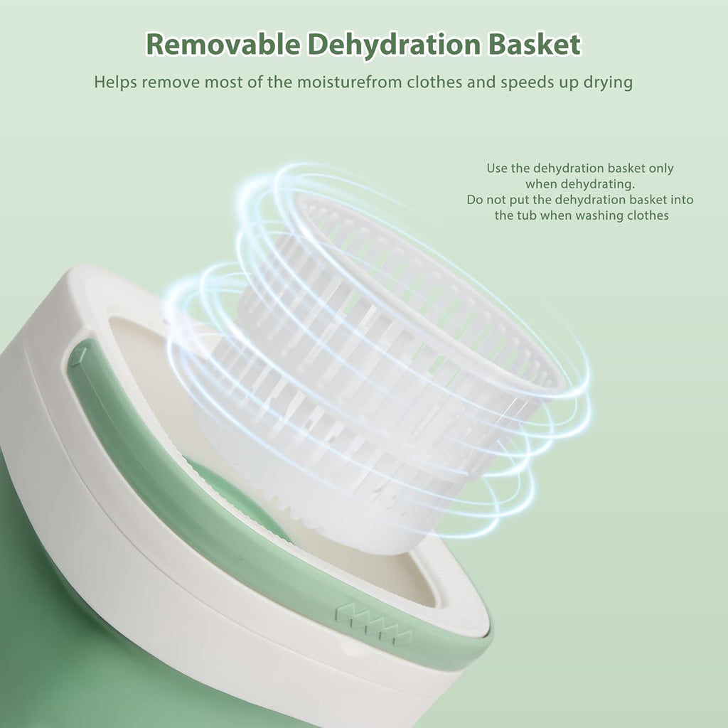 17L Portable Mini Washing Machine, Foldable Compact Washer with Spin Dryer, 3 Wash Modes for Baby Clothes, Underwear &