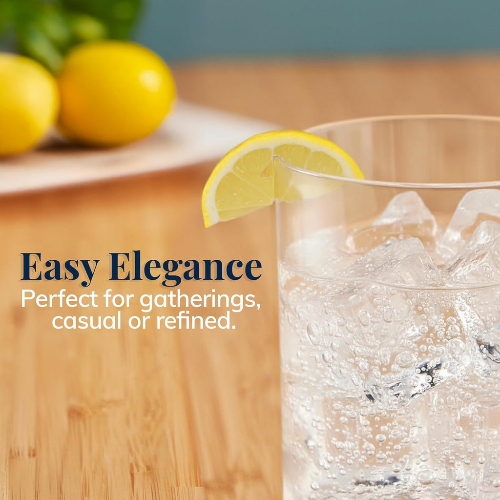 Classic Clear Plastic Reusable Drinking Glasses (Set of 8) 12oz Rocks & 16oz Water Cups | BPA-Free Tumblers, Made in