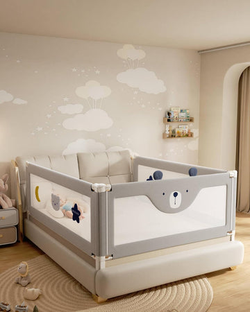 3 Piece Bed Rails for King Size Bed, No-Drill Needed Baby Bed Rail Guard | Thickened Child Safety Side Railing