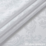 Rectangle Table Cloth - 60 x 120 Inch White Jacquard Tablecloths Damask Design Spillproof Wrinkle Re