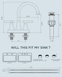Matte Black Bathroom Faucets, 4 Inch Centerset Bathroom Sink Faucet 2 or 3 Hole with Pop up Drain and cUPC Hose