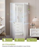 18"x 80" Louvered Interior French Slab Door, Pre-Assembled White Primed Solid Core Panel w/o Prehung Jamb, Vented Door