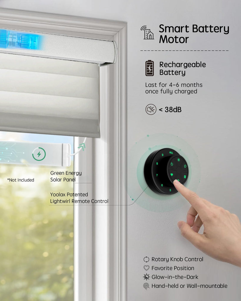 Motorized Shangri-La Shades, Room Darkening Smart Blinds Customized