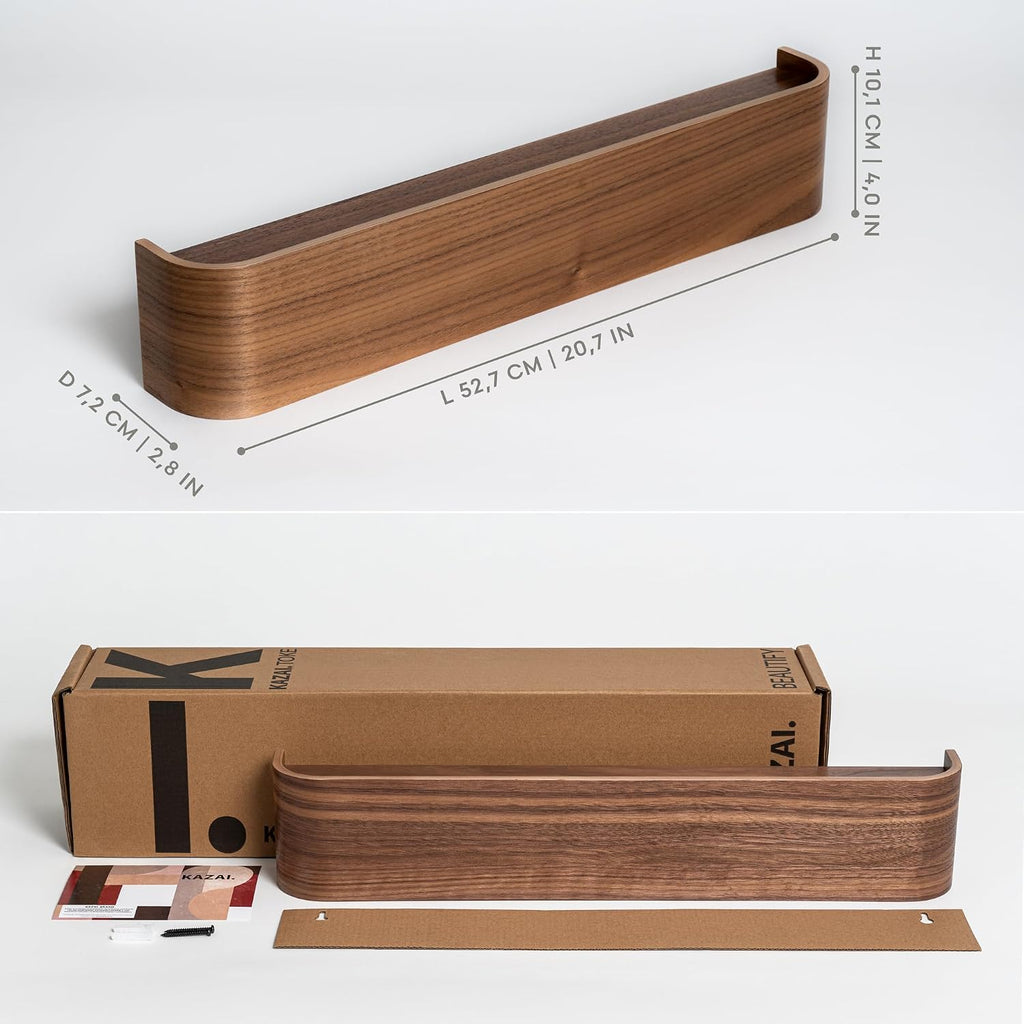 Wall-Mounted Coat Rack 'Toke' - Modern Design Coat Rack with Hidden Wall Hooks - Solid Wood Veneer Panel Coat Hanger