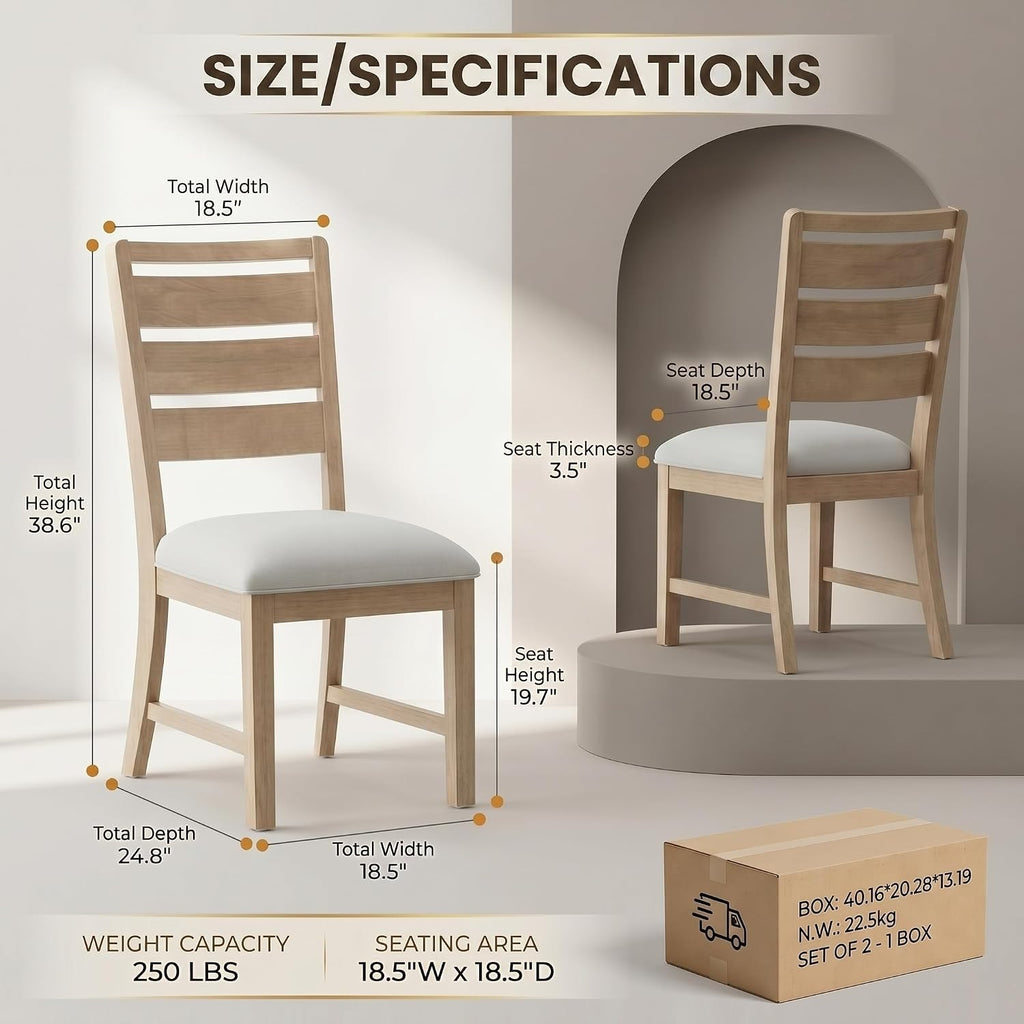 Modern Dining Chairs Set of 4, Breathable Fabric Kitchen Chairs with High-Resilience Cotton Padding, Ergonomic Solid