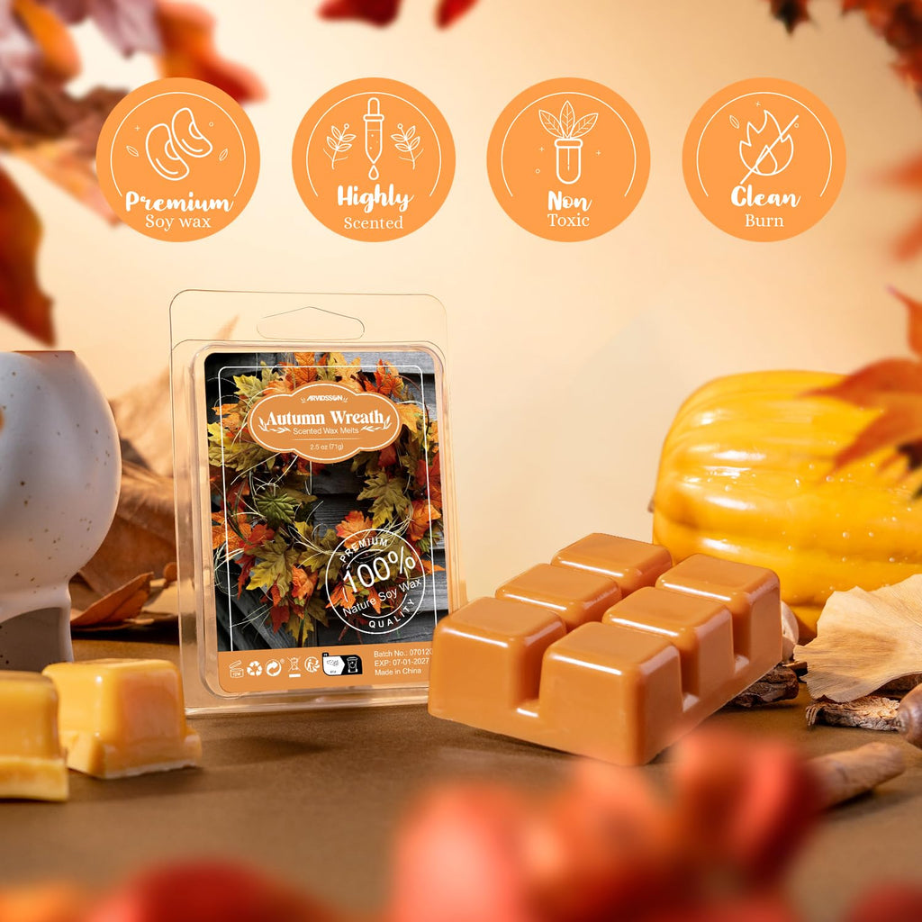 Fall Scented Wax Melts, Natural Autumn Wax Cubes for Wax Warmer