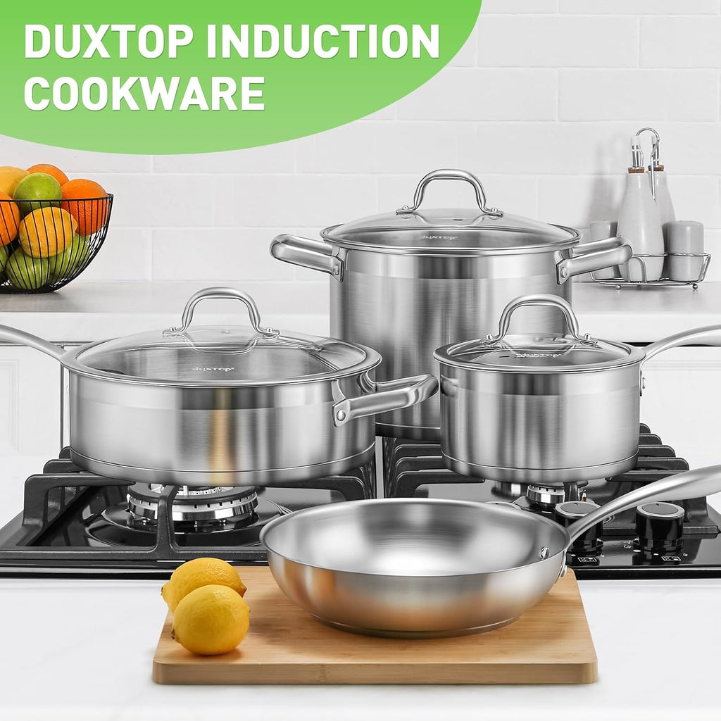 Professional Stainless Steel Pots and Pans Set, 17PC Induction Cookware Set, Impact-bonded Technology | Family